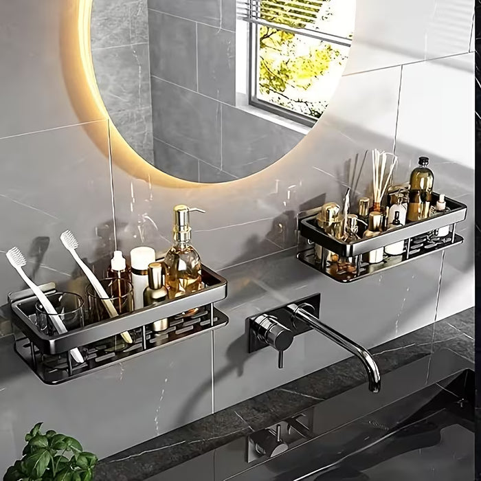 1/2/3pcs Metal Punch-free Bathroom Rack