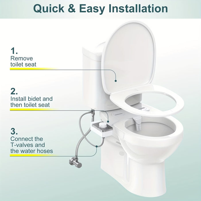 Ultra-Slim Bidet Attachment for Toilet