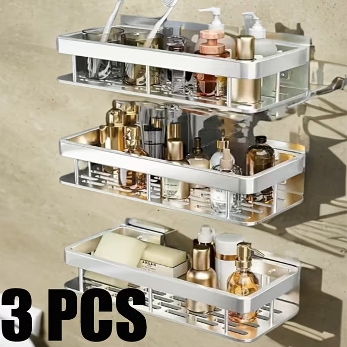 1/2/3pcs Metal Punch-free Bathroom Rack