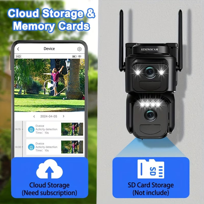 2K Solar WiFi Security Camera – 360° Protection with 10x Zoom