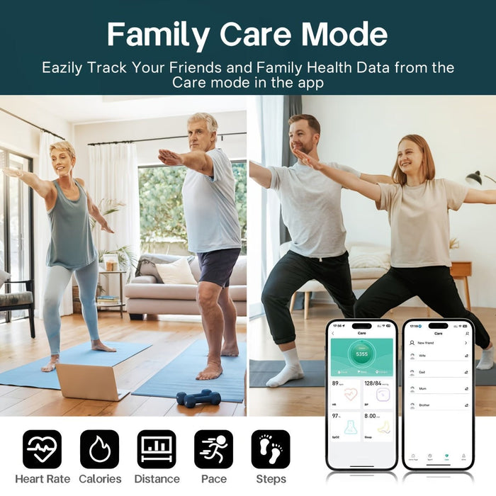 Blessing Smart Ring for Women, pink health tracker with sleep monitor, exercise modes, and family care app features.
