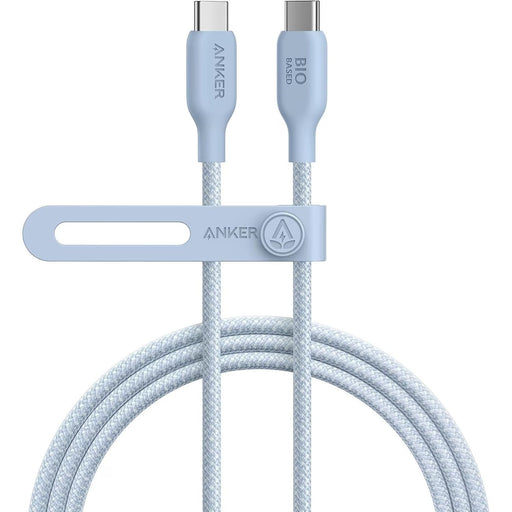 Blessing Sells Anker Nano 240W USB C cable in light blue with braided cord and cable organizer.