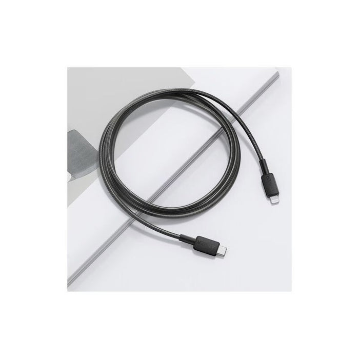 Blessing Sells Anker braided grey USB-C to Lightning cable, 6ft, MFi certified for fast charging Apple devices.