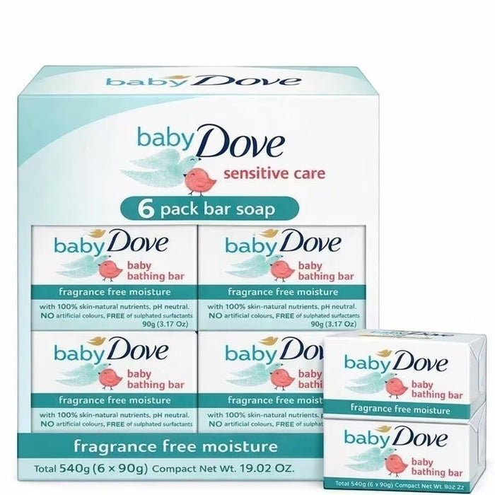 Blessing Sells Baby Dove Sensitive Care 6 pack bar soap, fragrance-free moisture, pH neutral, 100% skin-natural nutrients.