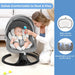 Blessing Sells grey baby swing with 5 speeds, 10 lullabies, and a 15-point safety belt, featuring a soft cushion and breathable mesh.