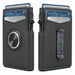 Blessing Sells black genuine leather bifold wallet with RFID blocking, ID window, card holder, and money clip.