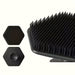 Blessing Sells black silicone facial cleansing brush with hexagonal base and soft bristles for deep cleaning and exfoliation.