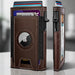 Brown leather Blessing Sells men's wallet with pop-up card holder, RFID protection, and Airtag slot.