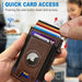 Blessing Sells brown leather slim wallet with pop-up card holder, RFID blocking, and Airtag slot.