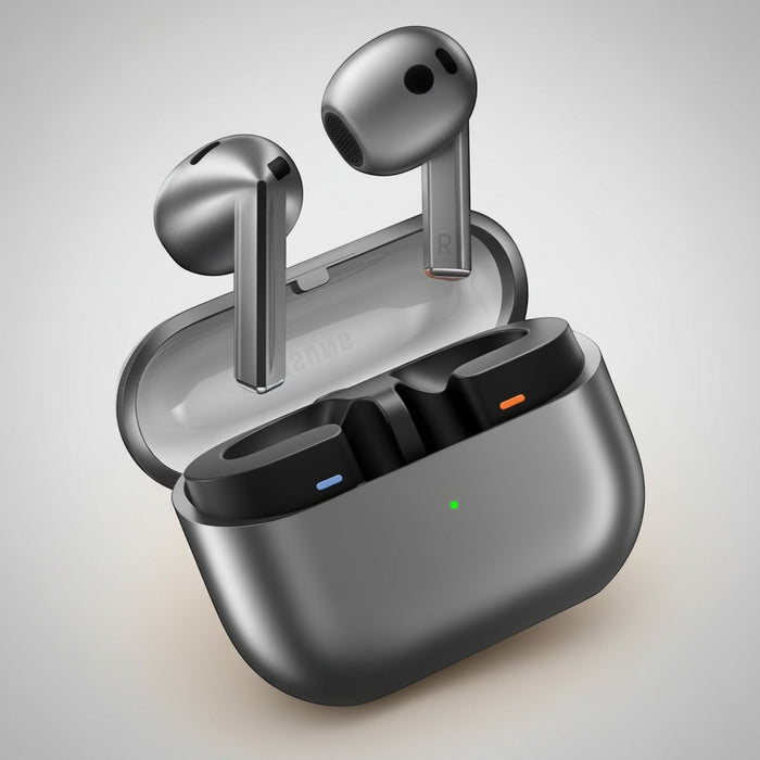 Blessing Sells Samsung Galaxy Buds 3 (Refurbished) in dark grey, with charging case and AI sound features.