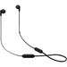 Blessing Sells black JBL in-ear headphones with microphone and inline controls. Lightweight and portable for everyday use.