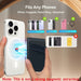 Blessing Sells magnetic aluminum card holder with elastic Lycra back, attaches to MagSafe phones.