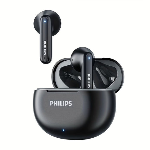 Blessing Sells Philips SportPro black true wireless earbuds with charging case, semi-open design, noise cancelling mic.