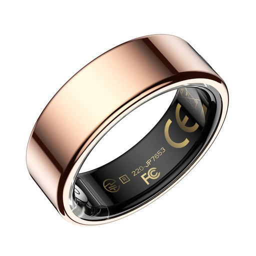 Blessing Sells rose gold smart ring for health monitoring, tracking heart rate, sleep, and activity. IP68 waterproof.