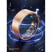 Blessing Sells rose gold smart ring with visible internal circuitry for monitoring steps, distance, calories, and sleep.