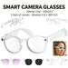 Blessing Sells white smart glasses with AI camera, 4K video, audio, wireless calling, and translation. Includes 3 lens sets.