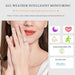 Blessing Sells smart ring with diamond inlay, sleek grey band for men and women, tracks fitness, sleep, and steps.