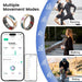 Blessing Sells smart ring for women, white with floral design, tracks activity, sleep, and stress. App shows steps, calories, and goals.
