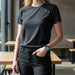 Blessing Sells Watch 4 Pro Smart Watch on a woman's wrist, round face with teal and white display, black band.