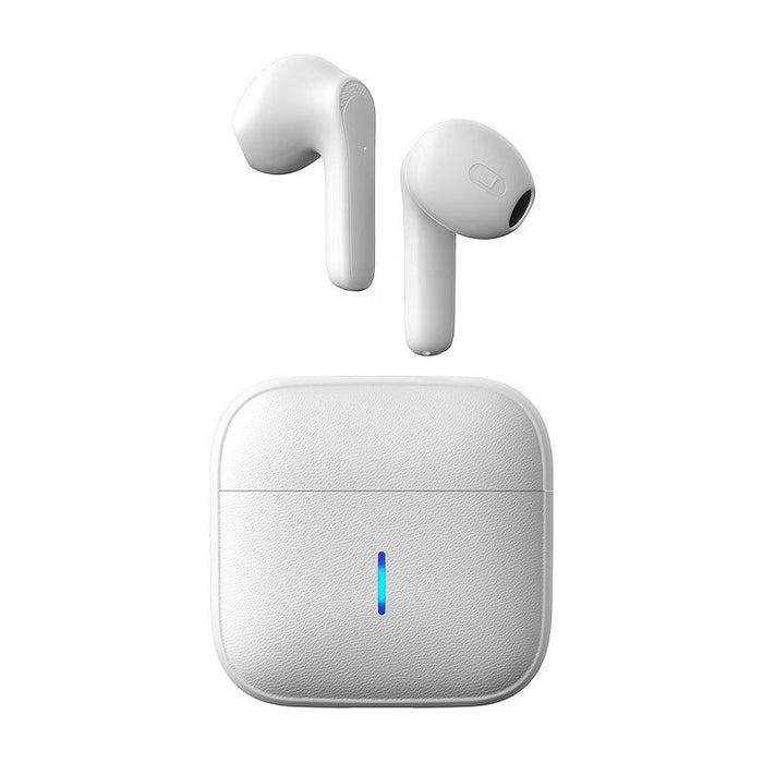Blessing Sells white true wireless mini earbuds with charging case, featuring 9D HiFi stereo sound and HD calls.