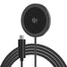 Blessing Sells black compact wireless charging pad with Qi logo and 25W indicator, includes braided USB-C cable.
