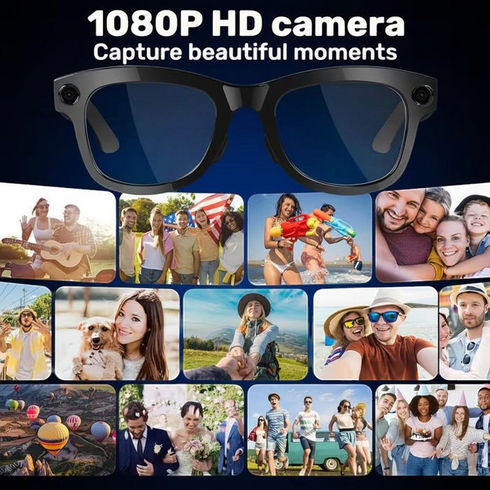 Blessing Smart Camera Glasses with 8MP HD video recording, wireless connectivity, and photochromic lenses.