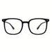 Blessing Sells unisex matte black full-frame smart glasses with clear, photosensitive lenses for computer use.