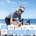 Blessing Smart Ring on cyclist's finger, tracking activity like steps, calories, heart rate, and distance.