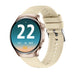 Blessing Smart Watch 4 Pro with a rose gold bezel and a cream silicone band. Features a large digital display showing date and time.