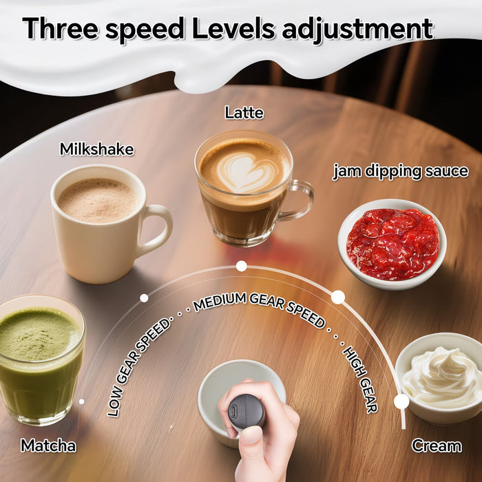3-Speed USB Rechargeable Electric Milk Frother