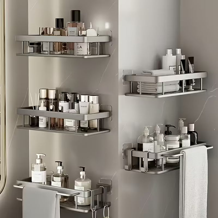 1/2/3pcs Metal Punch-free Bathroom Rack