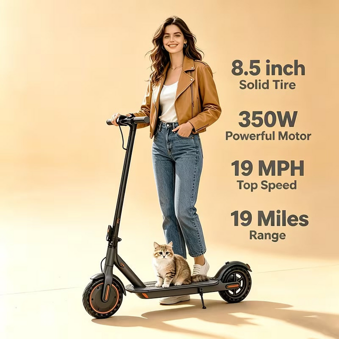 Folding Electric Scooter With 8.5-14inches Anti-skid Solid Tires